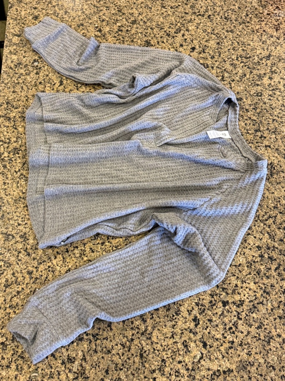 Born Primitive Gray Waffle Knit Long Sleeve Crop Top